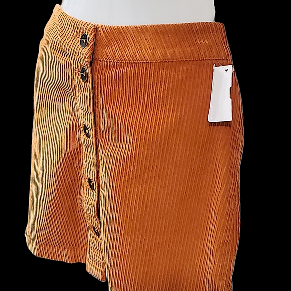 Roxy Orange Corduroy Mini Skirt - Picture 2 of 6